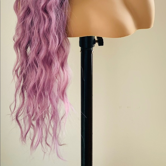 Very Pretty 30” Plum Purple “Put On & Go” Premium Fiber Wig with Bangs - Picture 5 of 9